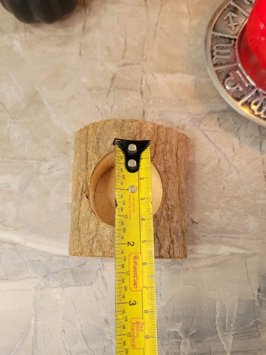 Natural Wood Tealight Holder: Rustic Candlestick