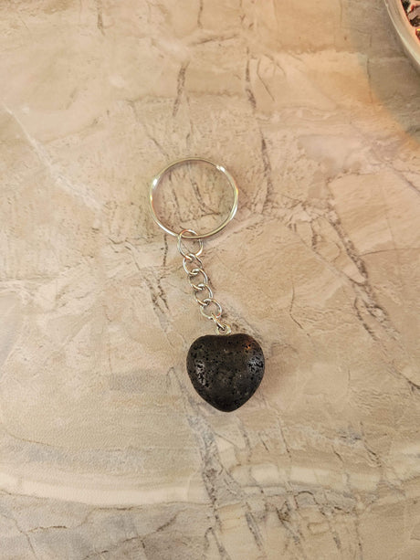 Heart Crystal Keychain: Natural Gemstone Keyring