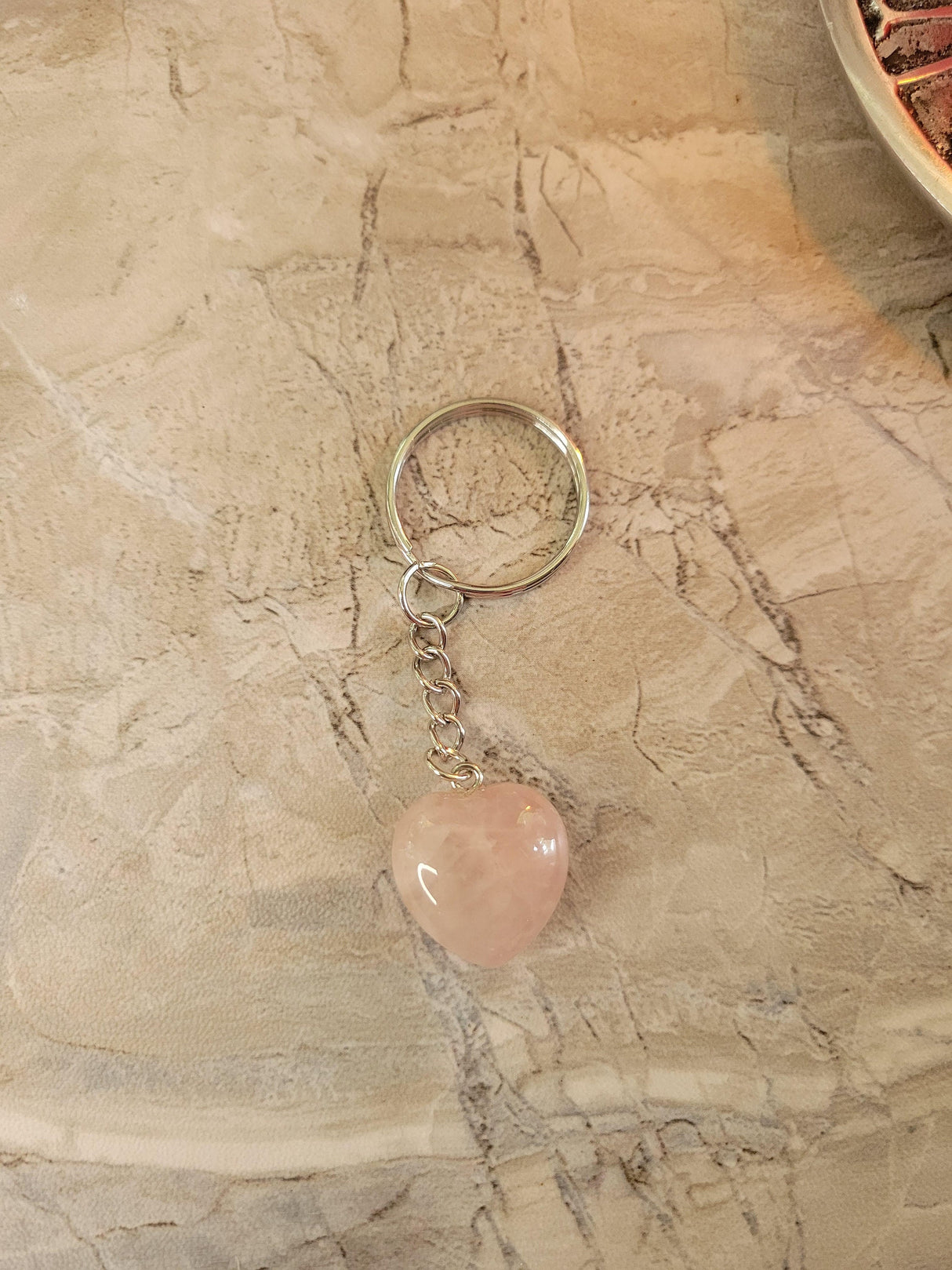 Heart Crystal Keychain: Natural Gemstone Keyring