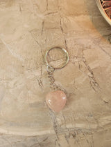 Heart Crystal Keychain: Natural Gemstone Keyring