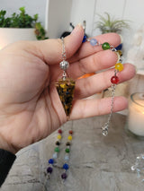 Resin Dowsing Pendulum: Chakra Jewelry with Natural Gemstone Chips