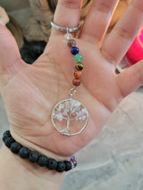 Chakra Keychain: Quartz Crystal Tree of Life Gemstone Keyring