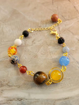 Universe galaxy the nine planets guardian star, natural mixed gemstone beads bracelets
