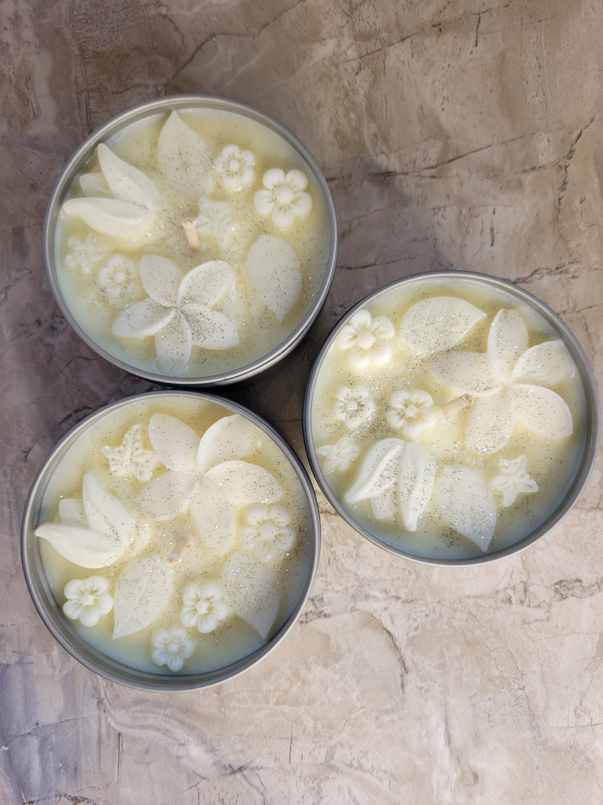 Flower Shop Scented Soy Candle: Christmas Tin Jar, Intention Candle