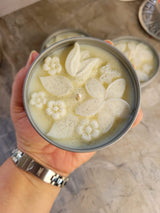 Flower Shop Scented Soy Candle: Christmas Tin Jar, Intention Candle