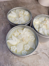 Flower Shop Scented Soy Candle: Christmas Tin Jar, Intention Candle