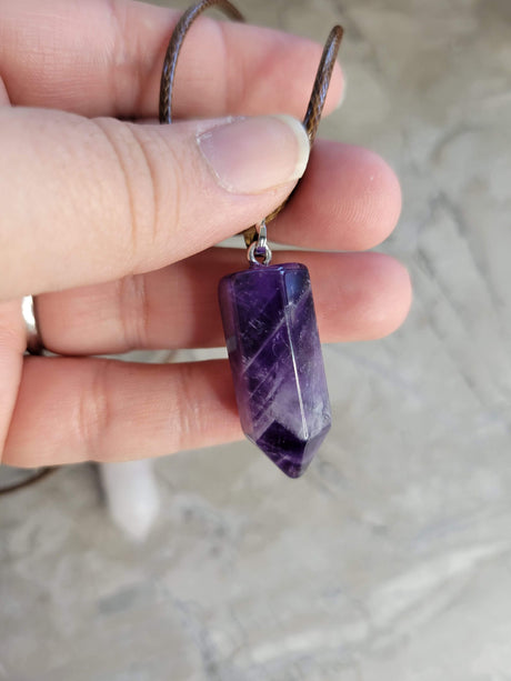 Rose Quartz & Amethyst Point Pendant Necklace