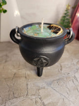 Cauldron Soy Candle Pentacle cauldron soy candle intention candle Sage and Citrus candle