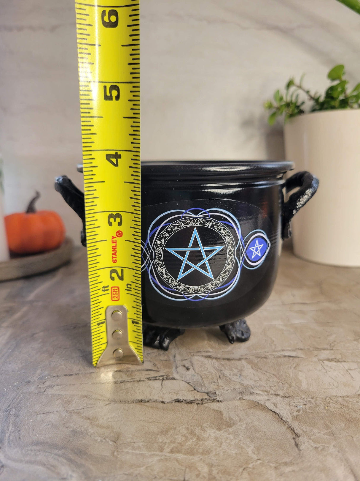 Handmade Witch Cauldron: Altar Decor with Triple Moon, Pentacle, or Tree of Life