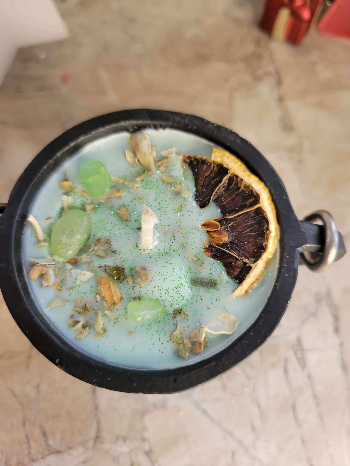 Cauldron Soy Candle Pentacle cauldron soy candle intention candle Sage and Citrus candle