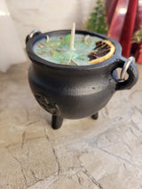 Cauldron Soy Candle Pentacle cauldron soy candle intention candle Sage and Citrus candle