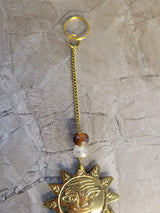 Brass Sun Wind Chime with Bells: Witch Bells, Altar Decoration