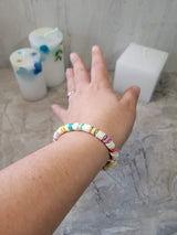 Polymer Clay & Disc Beads Stretch Bracelets Colorful Bracelets