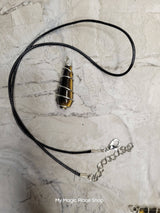Teardrop Wire Wrapped Natural Gemstone Pendants with Cord