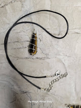 Teardrop Wire Wrapped Natural Gemstone Pendants with Cord