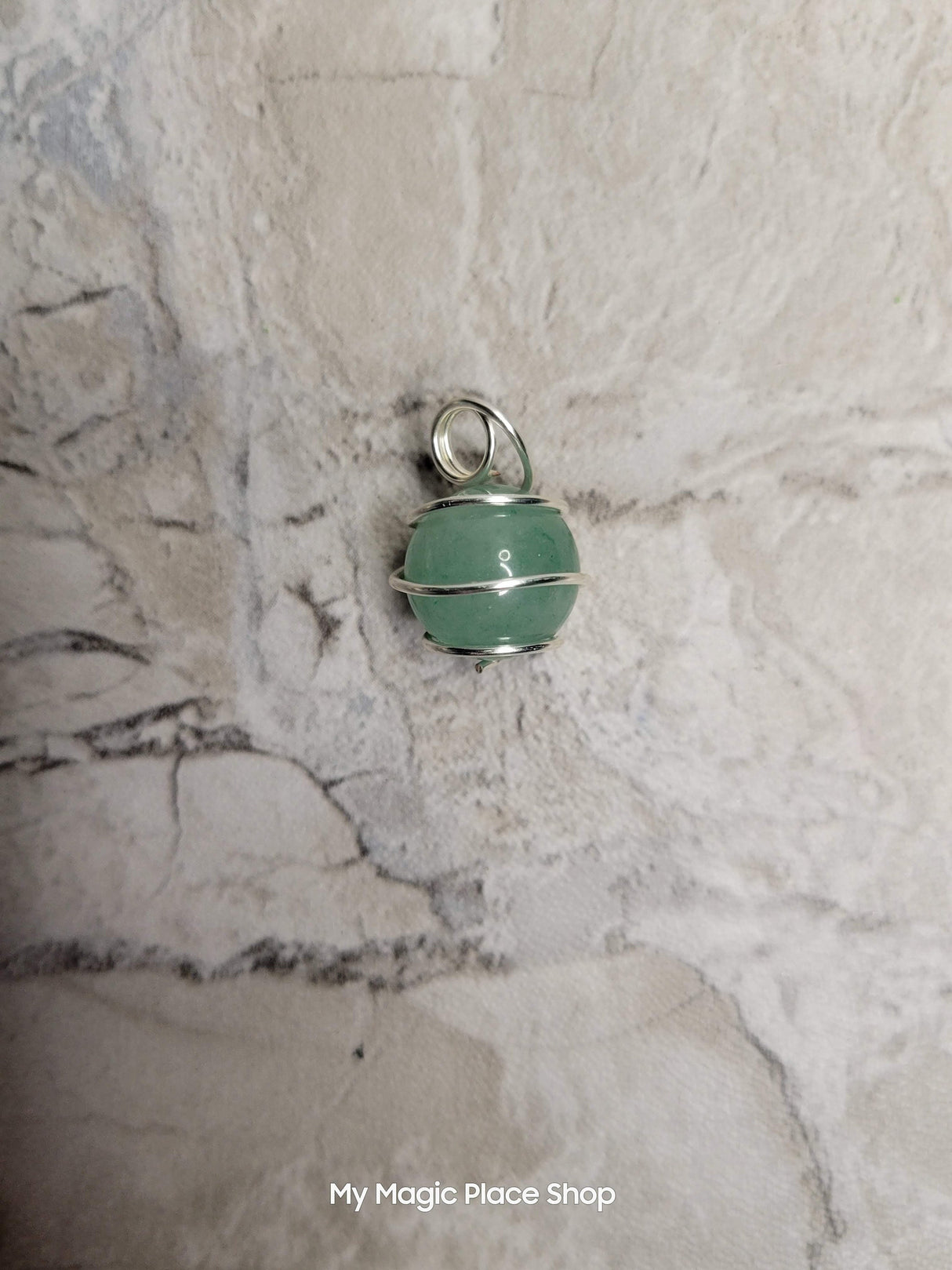 Crystal Beads Wire Wrapped Pendant Handmade Necklace