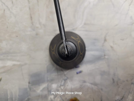 Handmade Iron Candle Snuffer: Triple Moon, Pentacle Design