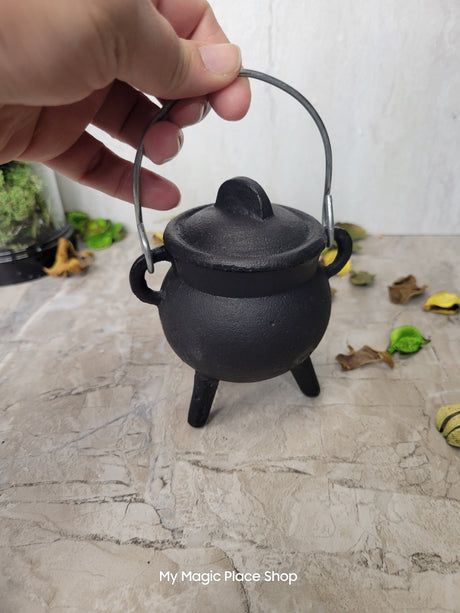 Evil Eye Soy Wax Candle Cauldron with Onyx Crystal Intention Candle Protection Candle