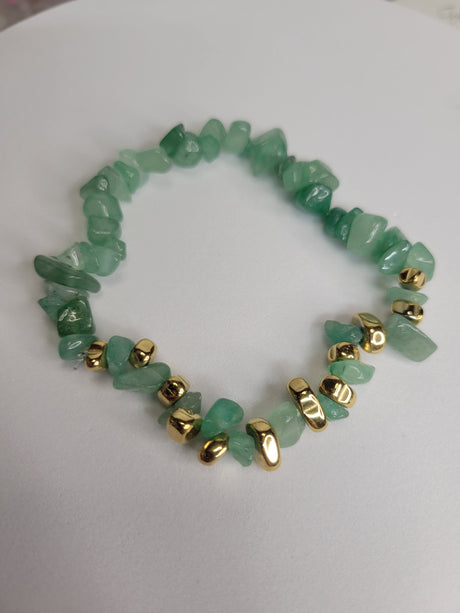 Gemstone stretch bracelets Mixed Gemstones with gold small beads Gifts for her