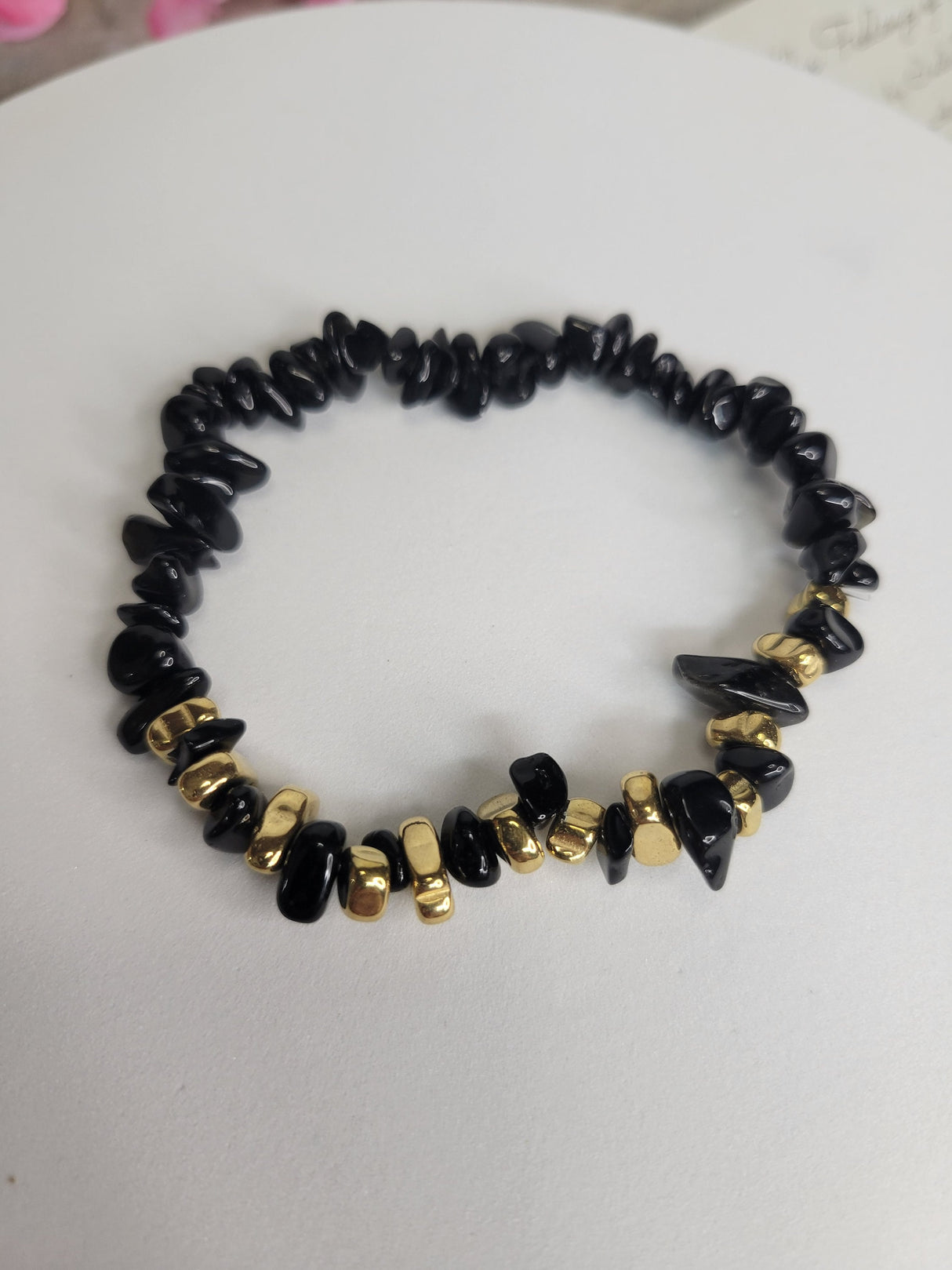 Gemstone stretch bracelets Mixed Gemstones with gold small beads Gifts for her
