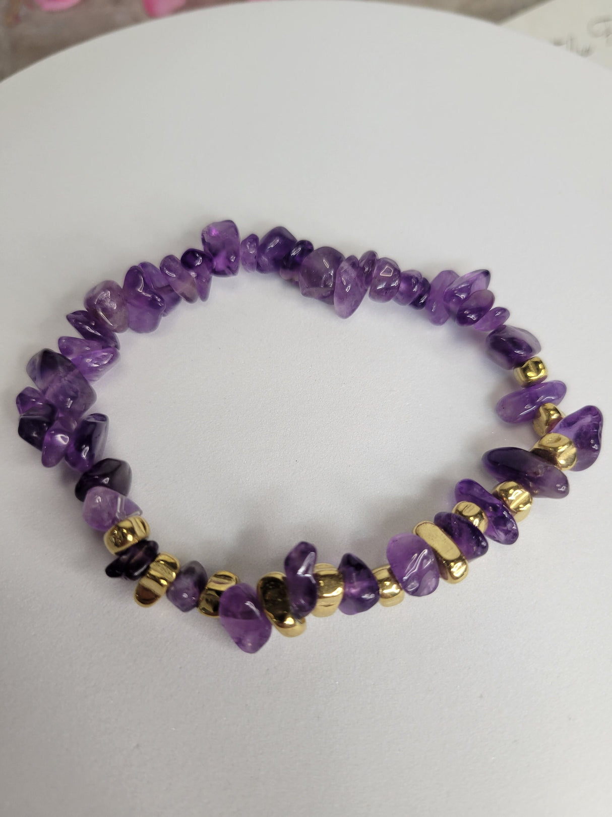 Gemstone stretch bracelets Mixed Gemstones with gold small beads Gifts for her