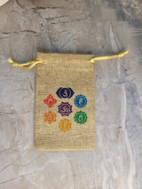 Handmade Seven Chakra Jute Pouch Set of 3