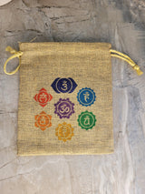 Handmade Seven Chakra Jute Pouch Set of 3