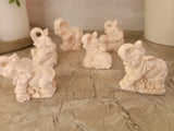 Mini Elephant Figurines: Polyresin Desktop Decor, Gift Set of 6