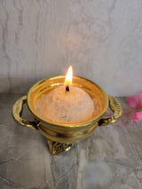 Full Moon Cauldron Candle: Brass Antique Design, Soy Wax
