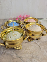 Full Moon Cauldron Candle: Brass Antique Design, Soy Wax