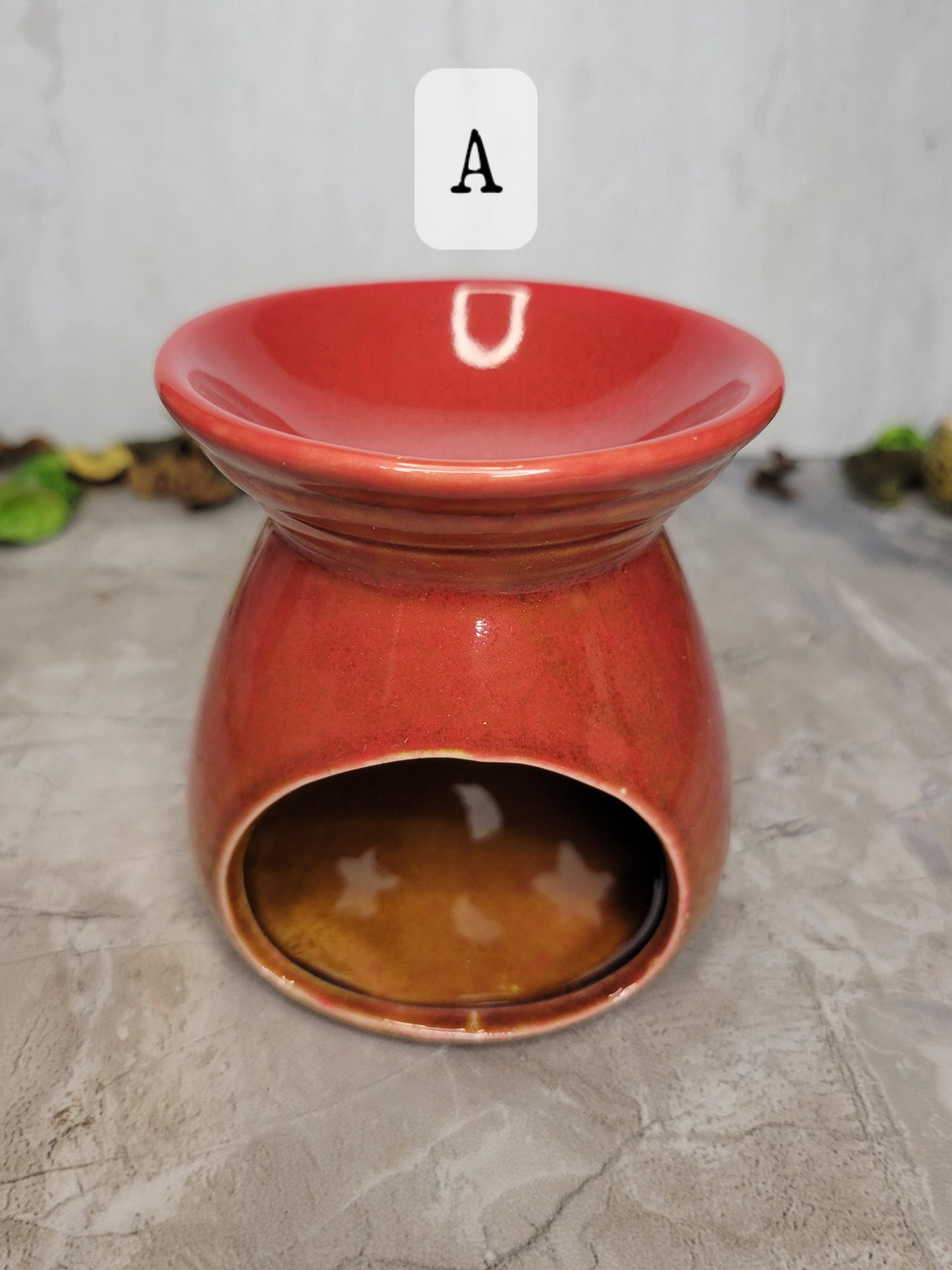 Moon and Stars oil burner, Wax Warmer, Metaphysical décor, handmade ceramic