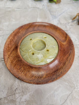 Wood & Soapstone Handcrafted Incense Burner, Sticks, and Cone Holder, Home Decor