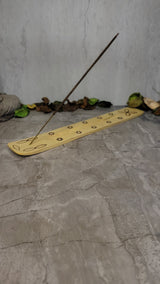 Engraved Wood Incense Holder: 10-Inch Ash Catcher