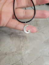 Moon and Star Charm Necklace: Celestial Witchy Jewelry