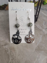 Labradorite Potion Bottle Charm Earrings: Witchy Jewelry