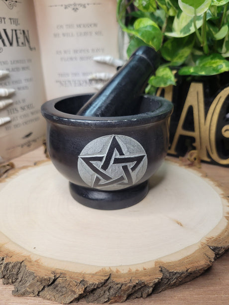 pentagram mortar and pestle set