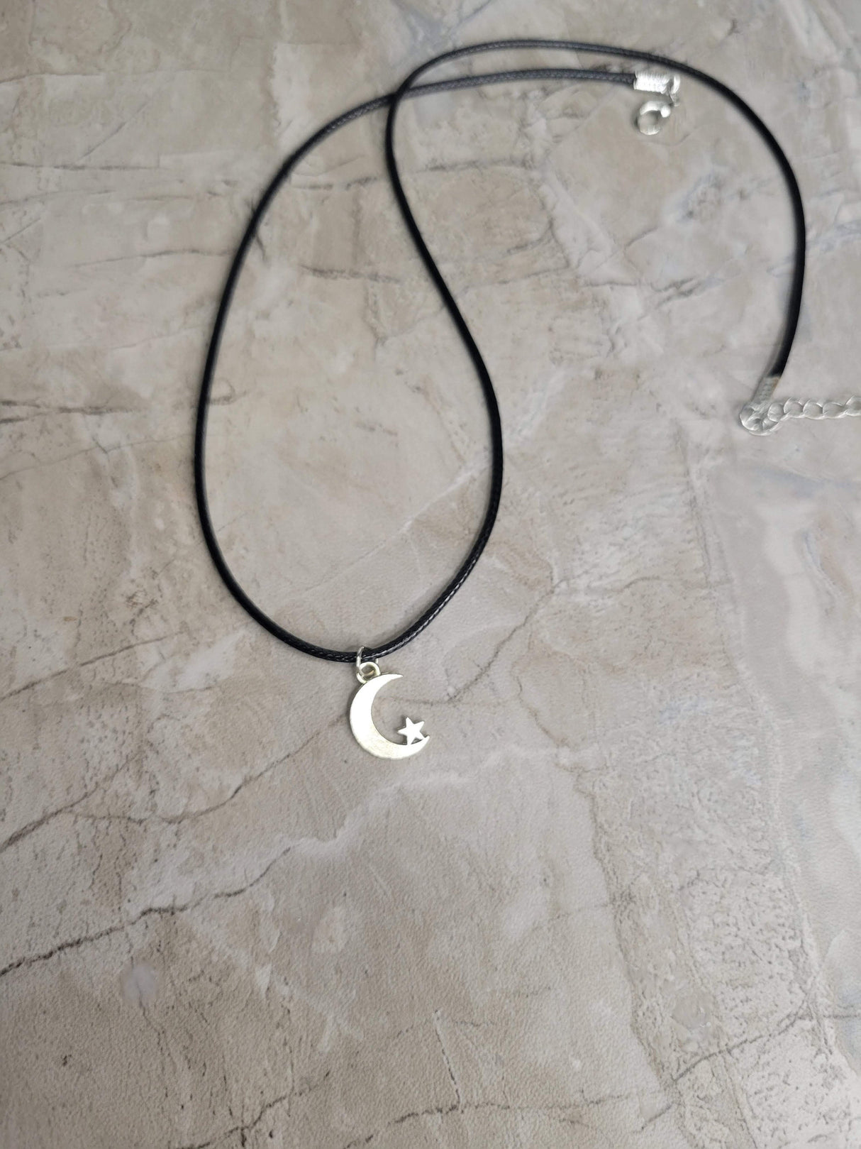 Moon and Star Charm Necklace: Celestial Witchy Jewelry