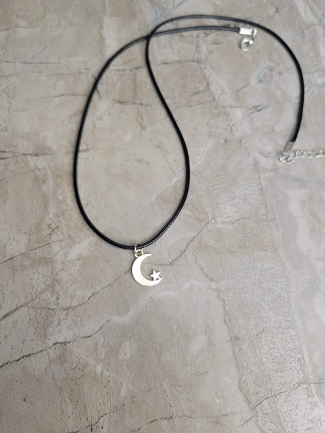 Moon and Star Charm Necklace: Celestial Witchy Jewelry