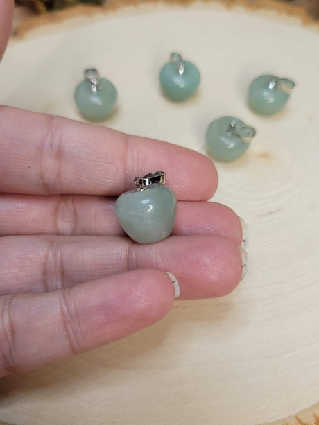 Green Aventurine Quartz Apple Pendant with Cord