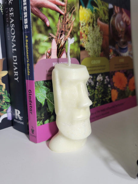 Handmade Palm Wax Man Head Candle: Sculptural Home Decor