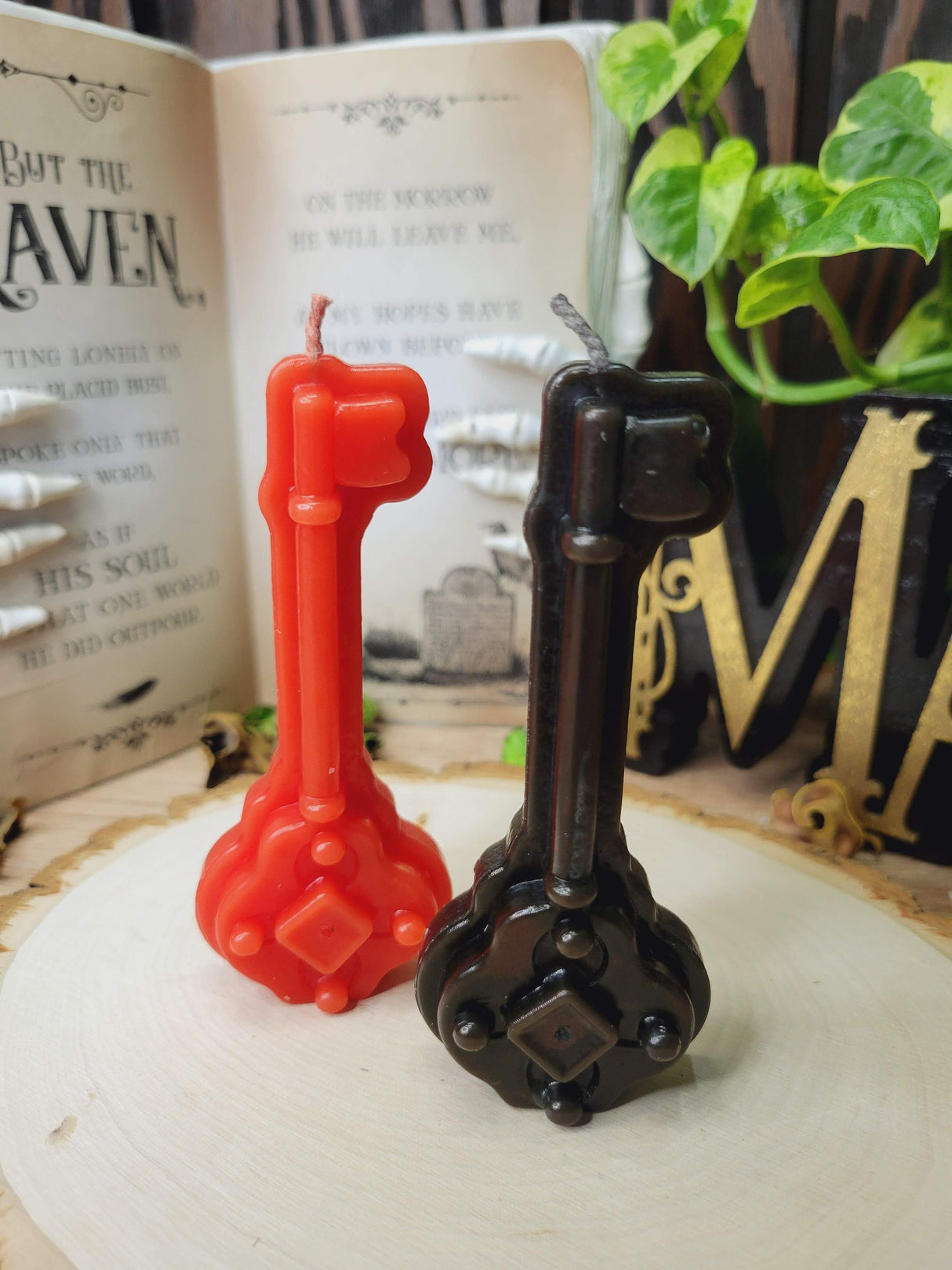Black Key Candle: Small Figurine Candle for Spells