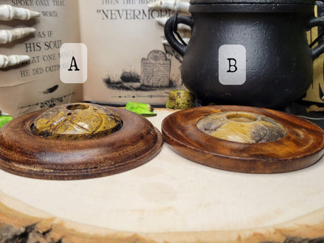 Wood & Soapstone Handcrafted Incense Burner, Sticks, and Cone Holder, Home Decor