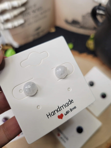 Tiny Gemstone Stud Earrings: Hypoallergenic Stainless Steel