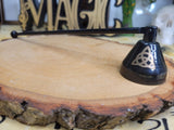 Handmade Iron Candle Snuffer: Triple Moon, Pentacle Design