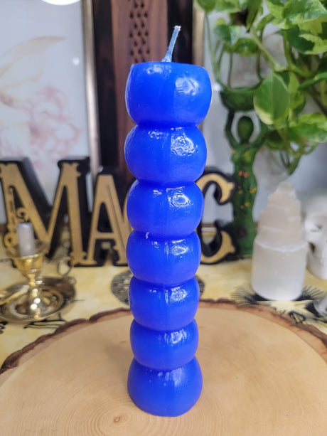 7 Knob Wishing Candle: Colorful Pillar Candle for Spells & Rituals Handmade