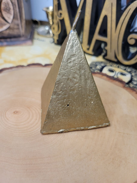 Gold Pyramid Candle: Abundance Spell Candle, 3'' Decoration