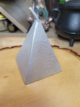 Silver Pyramid Candle: Abundance Spell, Altar Decoration