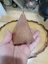 Copper Pyramid Candle, Abundance Ritual Candle, Altar Decoration