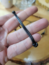 Adjustable Black Waxed Cord Bracelet: Minimalist Jewelry