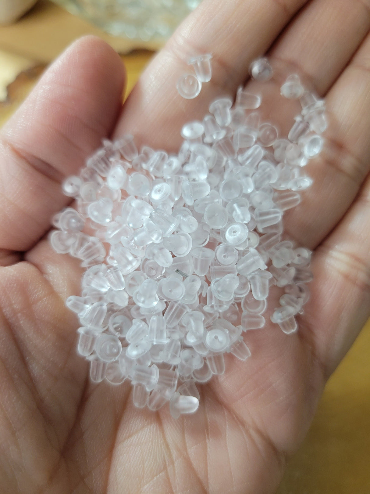 Clear Rubber Earring Backs: Bell Stopper, 1000pcs